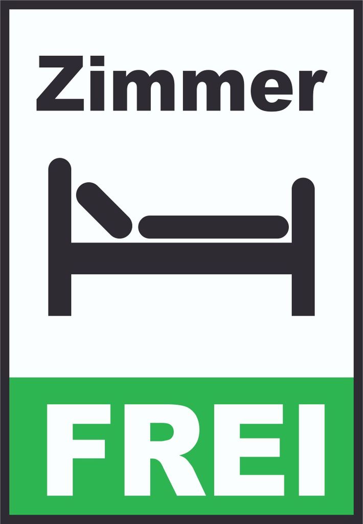 Zimmer frei Hochkant Schild A6 (105x148mm)