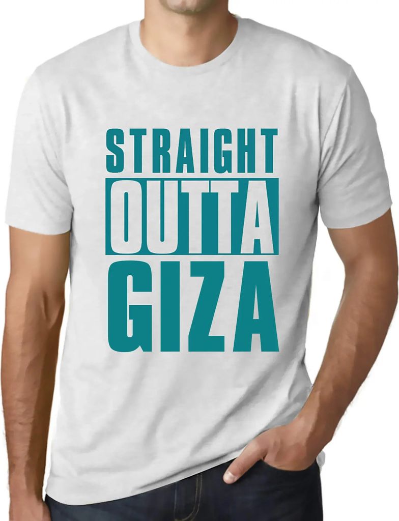 Herren Grafik T-Shirt Direkt aus Gizeh – Straight Outta Giza – Öko-Verantwortlich Vintage Jahrgang Kurzarm Lustige Druck Geburtstag Geschenk Mann