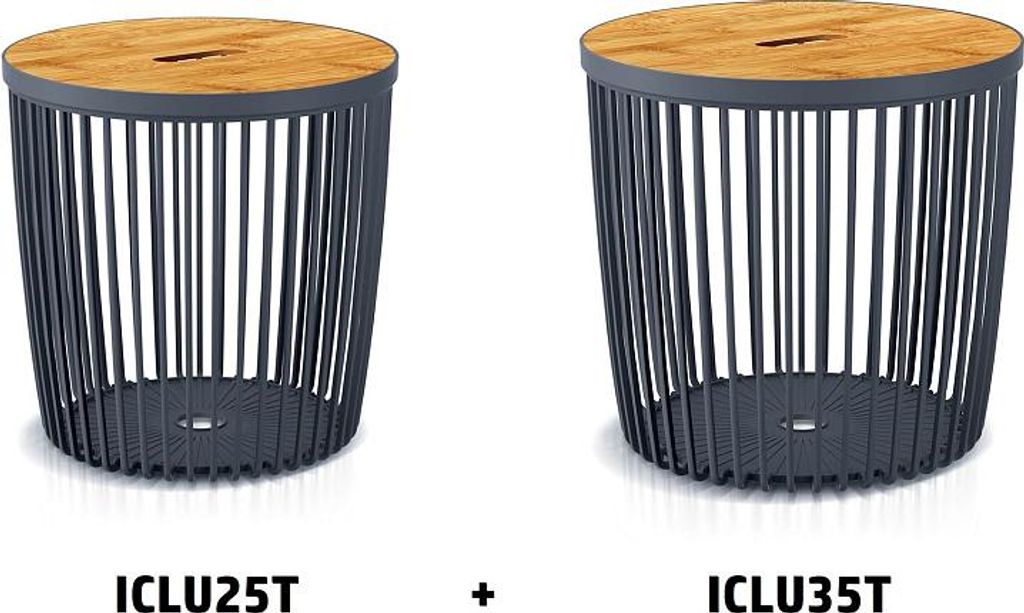 Set 2 univerzálních košů CLUBO s bambusovými víky 25+35l Obrázek produktu 