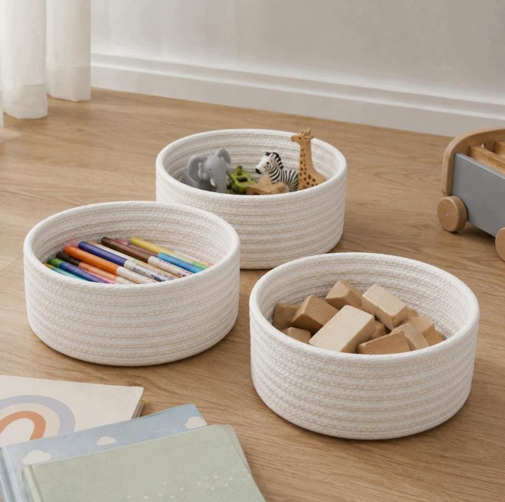 Geflochtene Aufbewahrungskörbe 3er Set – Körbe & Organizer