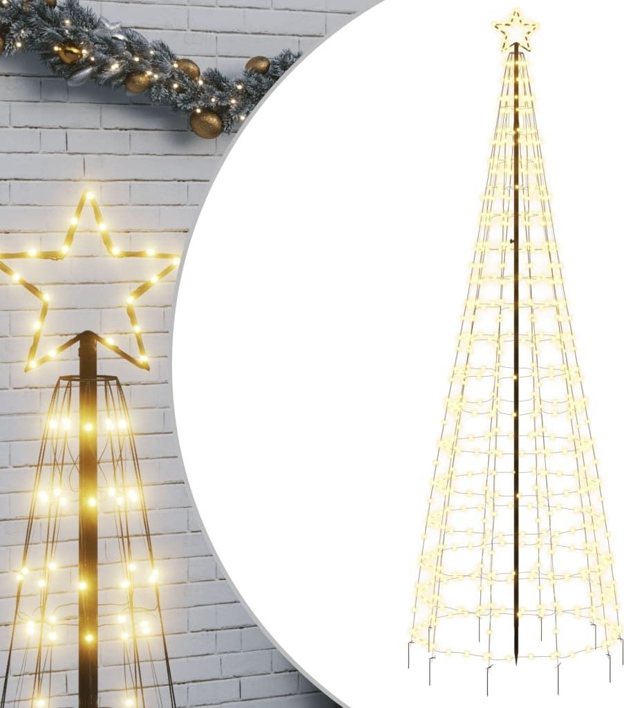 vidaXL LED-Weihnachtsbaum mit Erdspießen 570 LEDs Warmweiß 300 cm