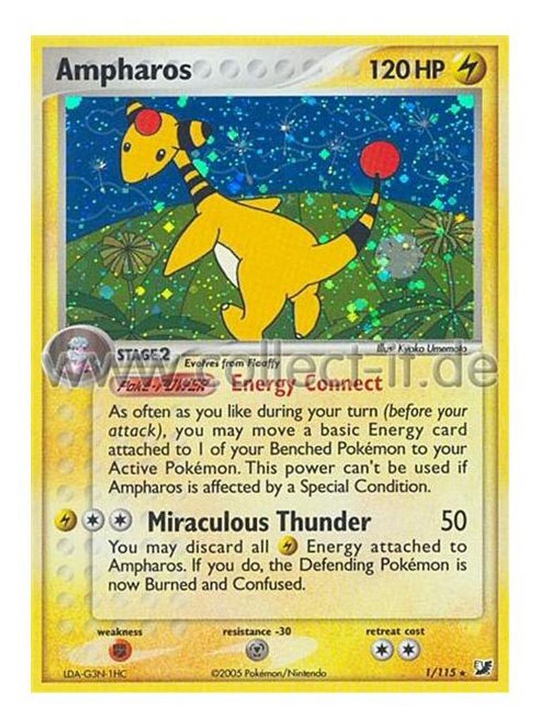 1/115 Ampharos - EX Unseen Forces