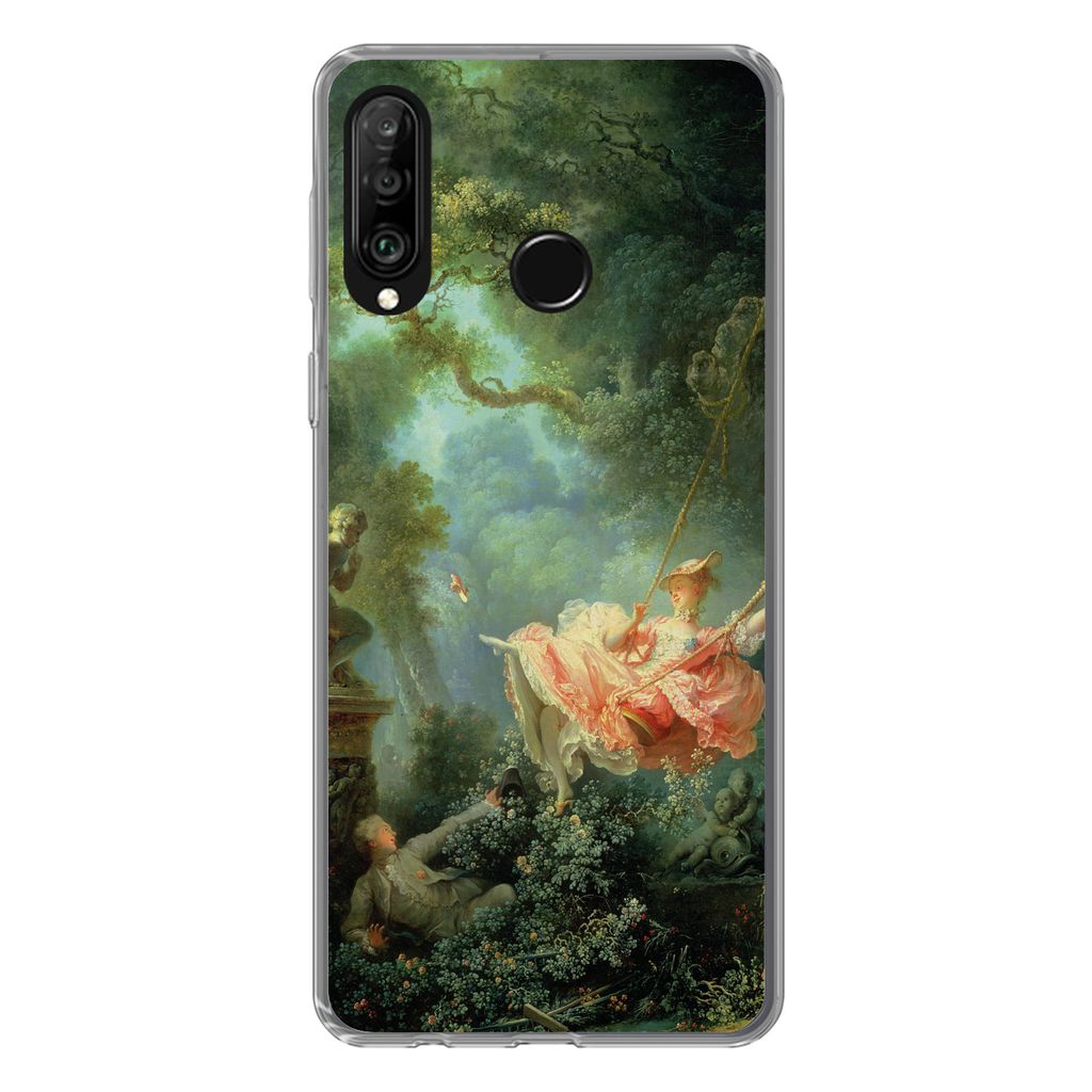 MuchoWow Handyhülle Schutzhülle Hülle für Huawei P30 Lite Die Schaukel - Jean-Honoré Fragonard - Kunstwerk Silikon Softcase Handy Hülle - H...
