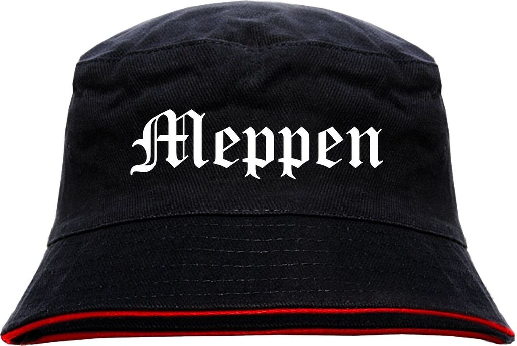 Meppen Anglerhut - Altdeutsche Schrift - Schwarz-Roter Produktbild 