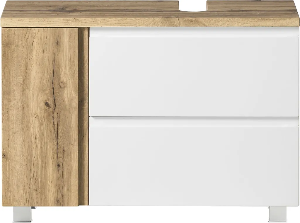 Meuble sous lavabo Paris blanc pour salle de bain bois 85x54x35cm