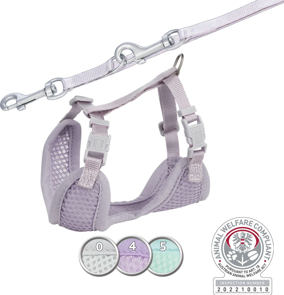 Junior Welpen-Softgeschirr mit Leine 36–50 cm/10 mm flieder