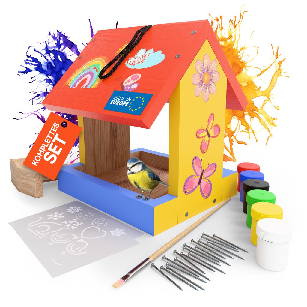 Eli® Futterhaus Bausatz für Kinder aus Kiefernholz inkl. Produktbild 