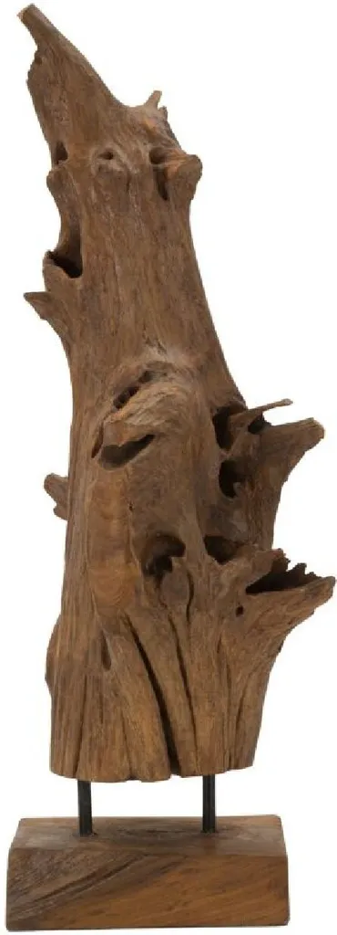 Sculpture Akar Mauro Ferretti 23x27x64 cm en bois de teck brun naturel
