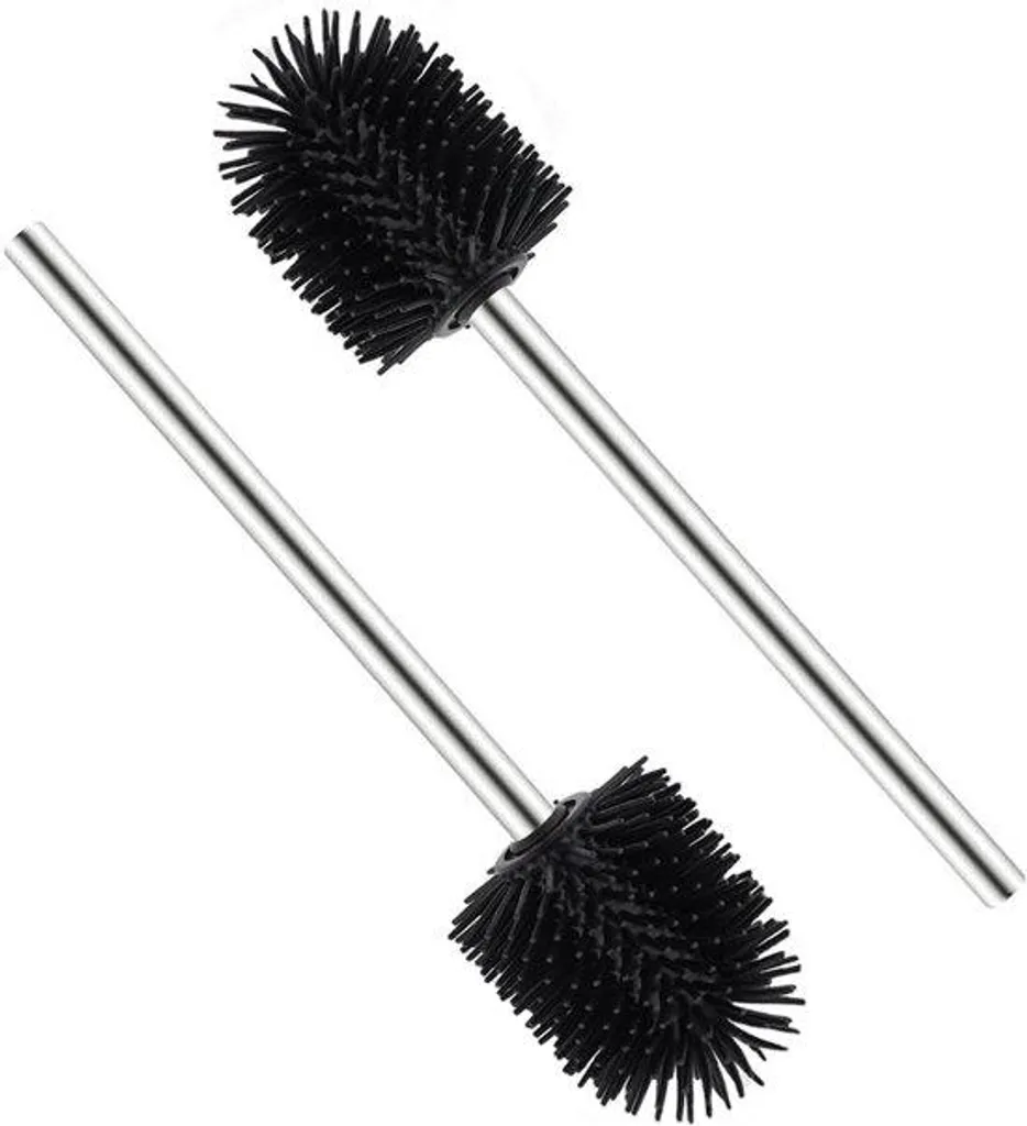 Pack de 2 brosses WC silicone noir pour entretien hygiénique et discret