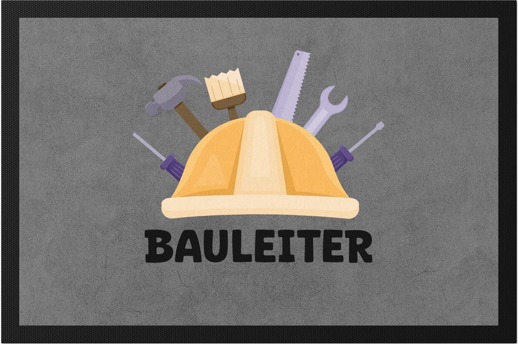 Bauleiter Fußmatte Bau Bauherr Werkzeug Gebäude Baustelle Produktbild 