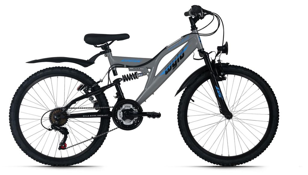 WYLD Kinder-Mountainbike Fully ATB 24'' Zodiac 18 Gänge RH 38 cm WYLD 322K, 323K, 324K, 325K