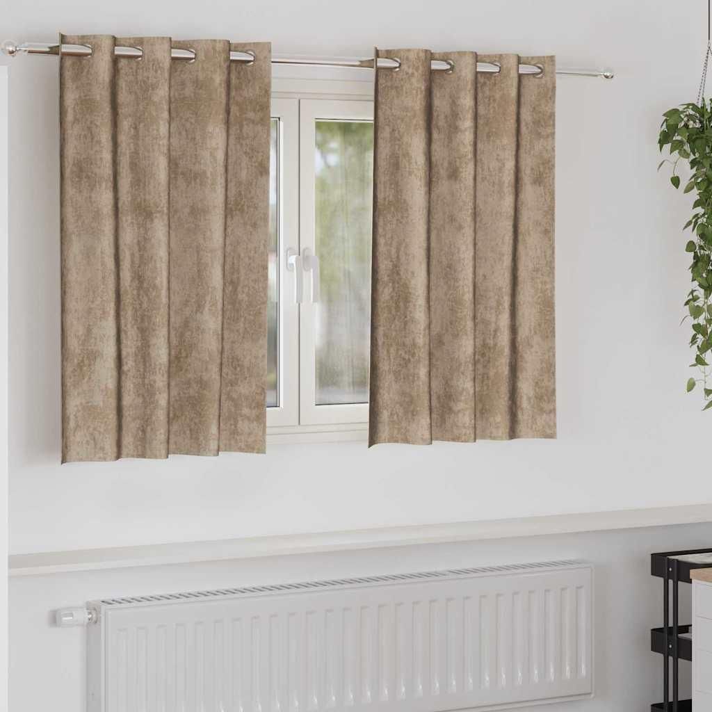 CLORIS Samtvorhänge mit Vorhängen 2 pcs Champagner 140 x 140 cm Samt - Gardinen & Vorhänge 1974