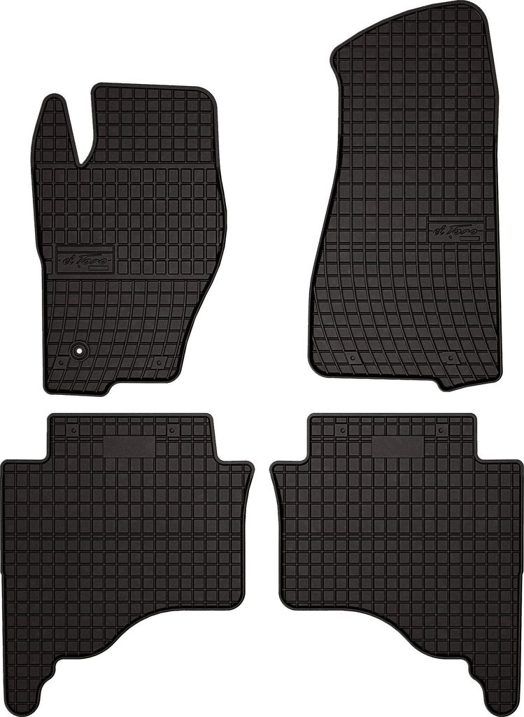 Gummifußmatten passend für Jeep Grand Cherokee III WK (Feld, Bj. 2005-2010) – schwarz, passgenau, mit Befestigungen set 4 Stk. - Gummi-Automatten