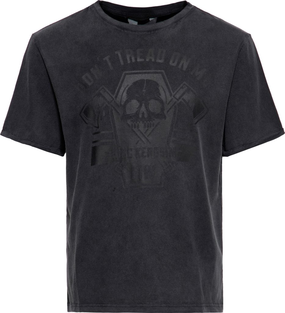 KING KEROSIN Print T-Shirt Acid-Wash Don't Tread On Me Schwarz S