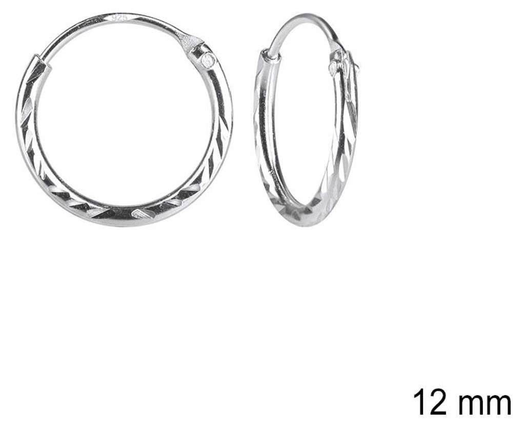 Kleine Creolen Silber 925 mit Diamantschliff 12 mm Produktbild 