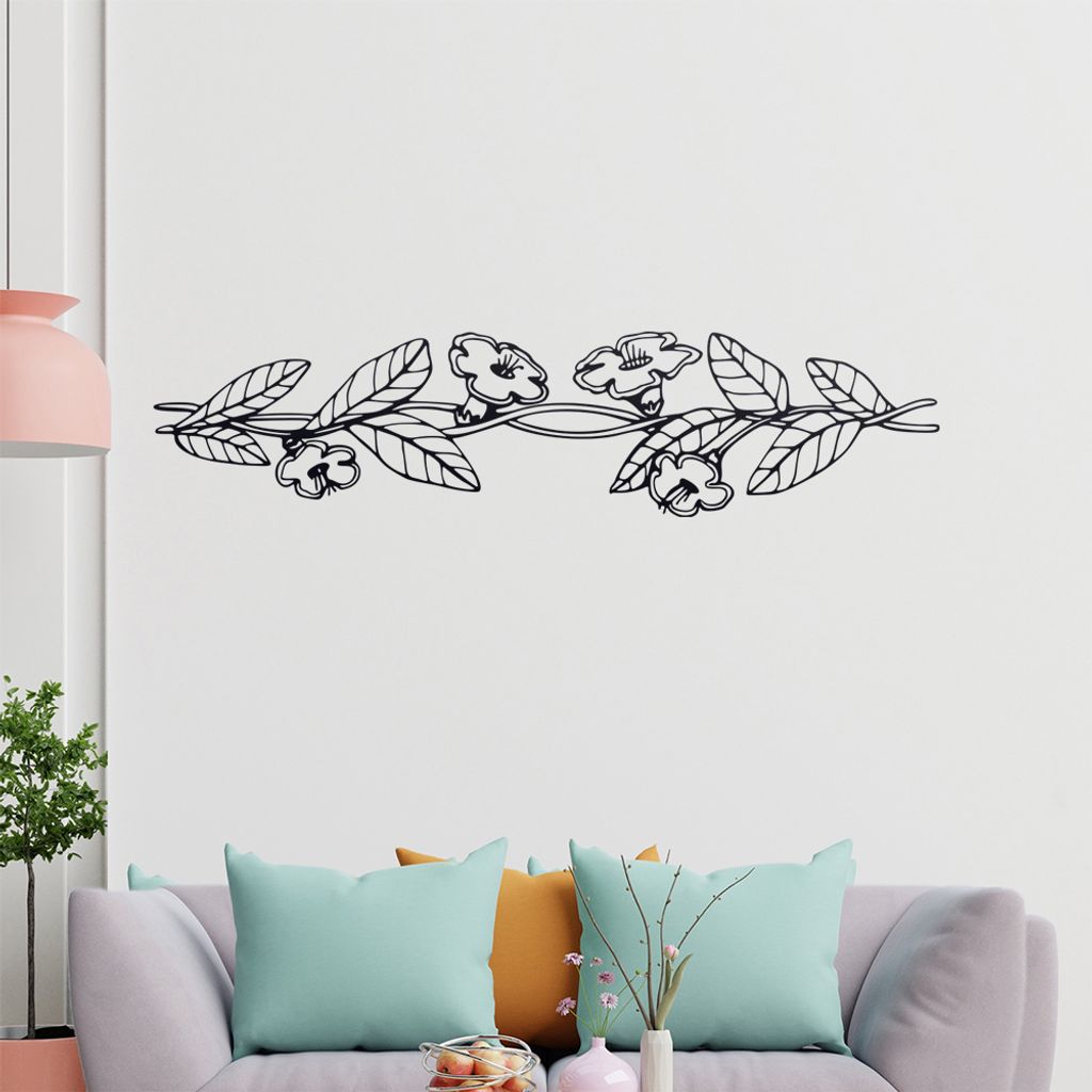 Blumen - Ranken Wandtattoo in 6 Größen - Wandaufkleber Wall Sticker - Dekoration, Küche, Wohnzimmer, Schlafzimmer, Badezimmer