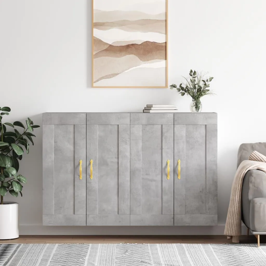 Armadietti a Parete vidaXL 2 pz Grigio Cemento | Ordine in Casa!