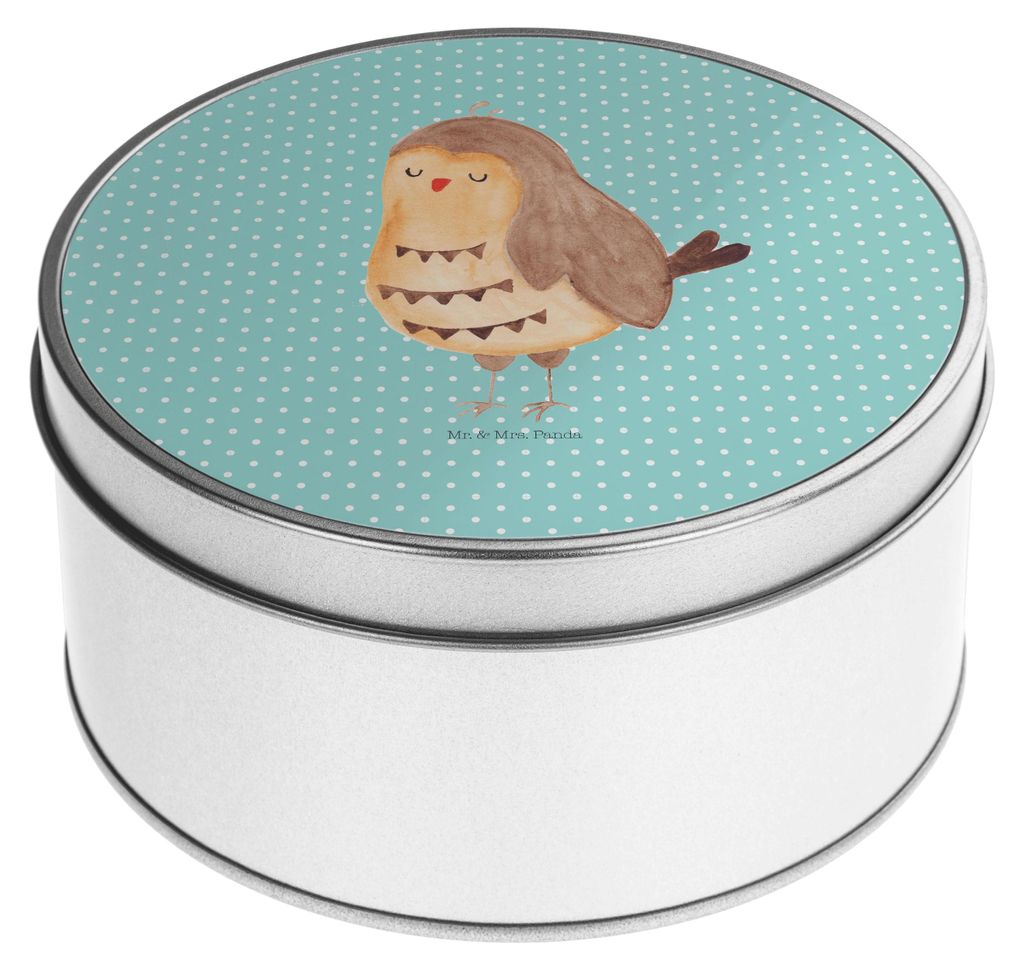 Mr. & Mrs. Panda Dose Eule Zufrieden - Türkis Pastell - Geschenk, Deko, Hochzeitstag, glücklich, Erinnerungsbox, Vorratsdosen, keksdosen, Aufbewa...