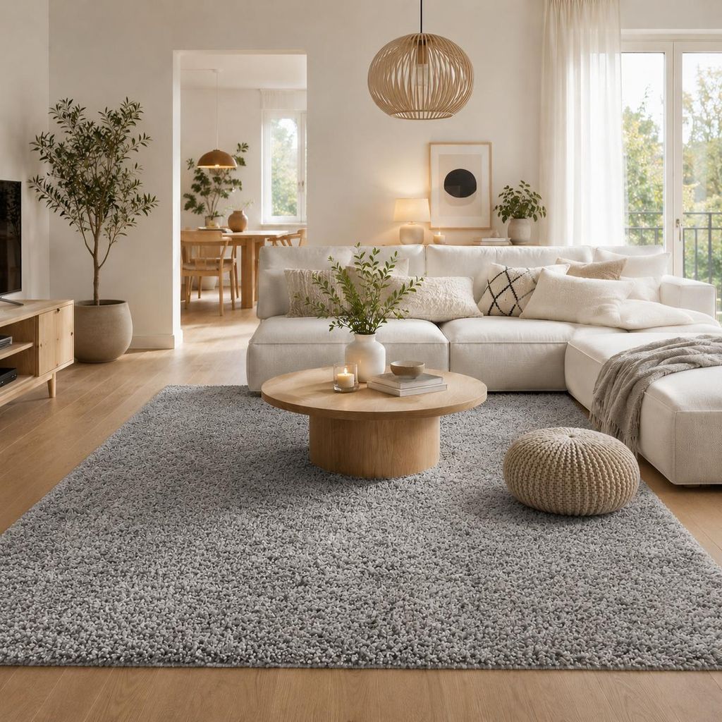 Aloha Grau – Hochflor Langflor Shaggy Teppich, Produktbild 