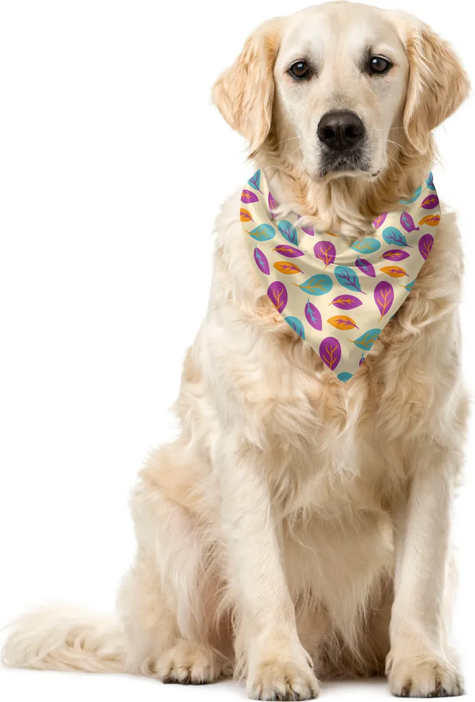 Bandana Cane Lavabile ABAKUHAUS 55x55cm - Design Foglie Autunno
