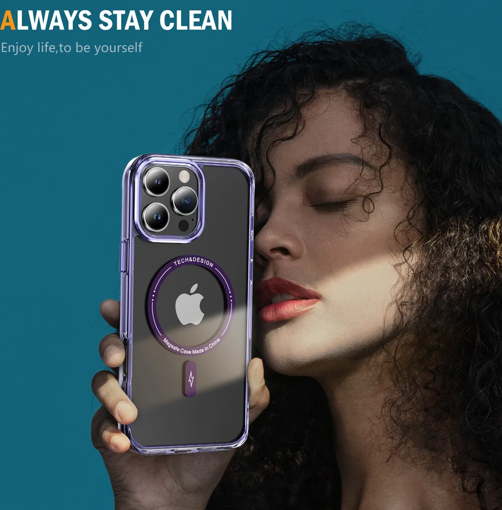 CANSHN Cover per iPhone 16 Pro Max [Compatibile con MagSafe] Trasparente Magnetica Custodia Protettiva Antiurto per Telefono 6,9 Pollici, Blu Profondo