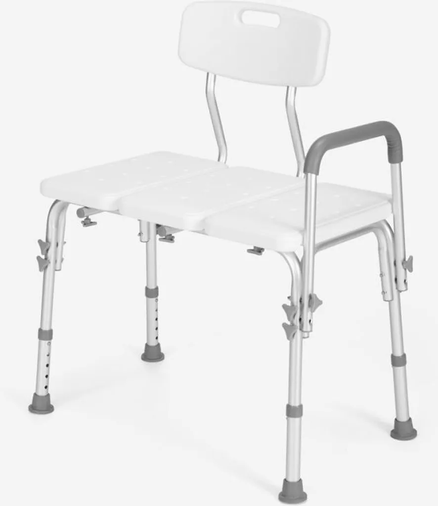 Banc de douche Holly réglable avec assise antidérapante et dossier fixe