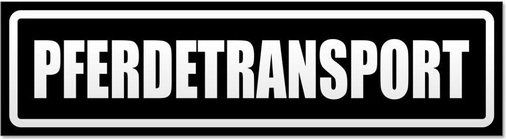 Kiwistar Pferdetransport invertiert Magnetschild Schild magnetisch - 60cm Schwarz - Magnetfolie für Auto PKW Kfz