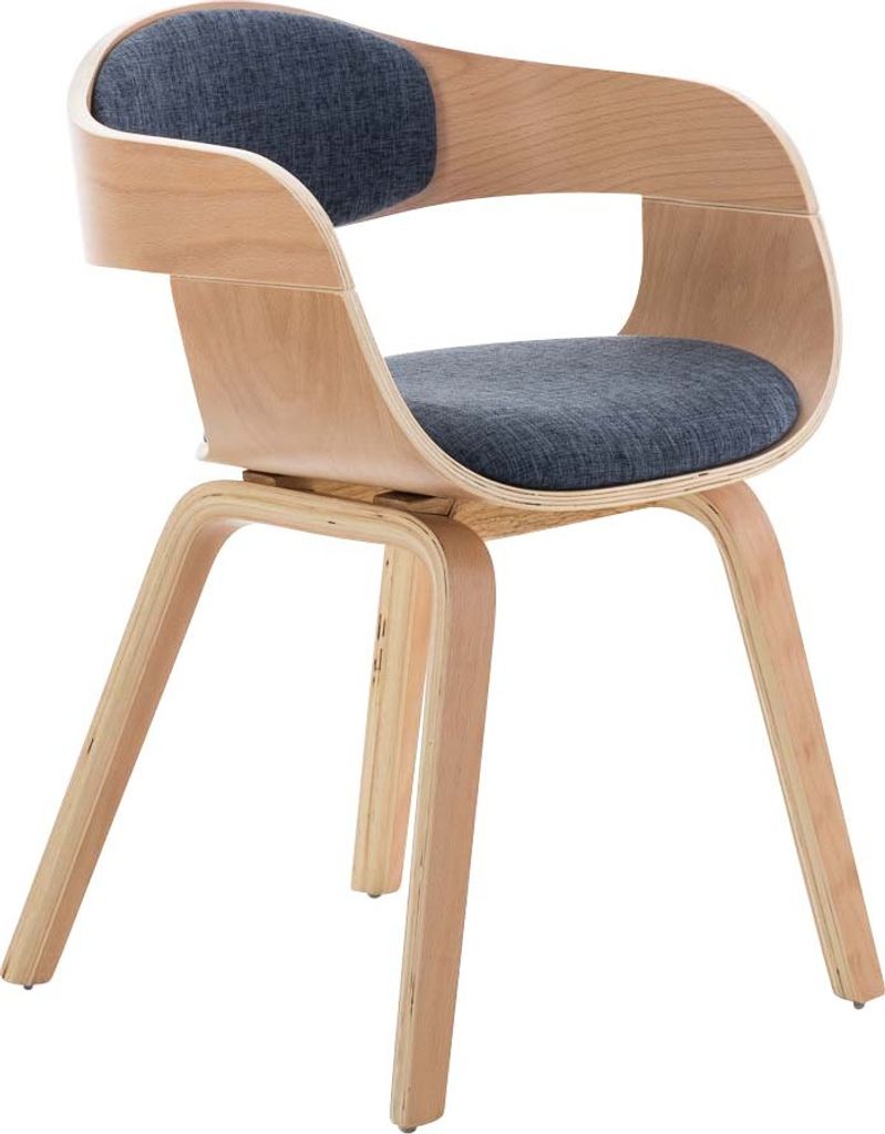 Besucherstuhl HLO-CP16 Stoff natura/blau