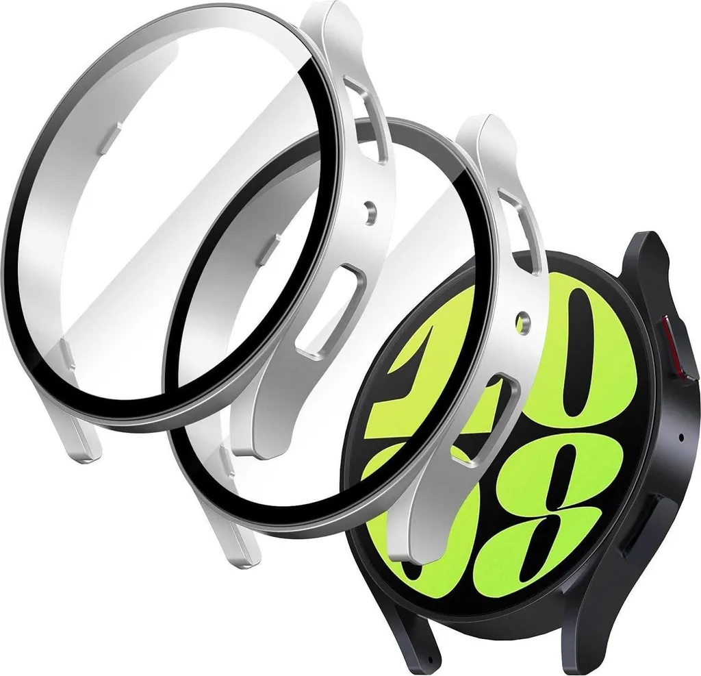 Custodia JETech per Samsung Galaxy Watch 6 44mm, pellicola protettiva argento
