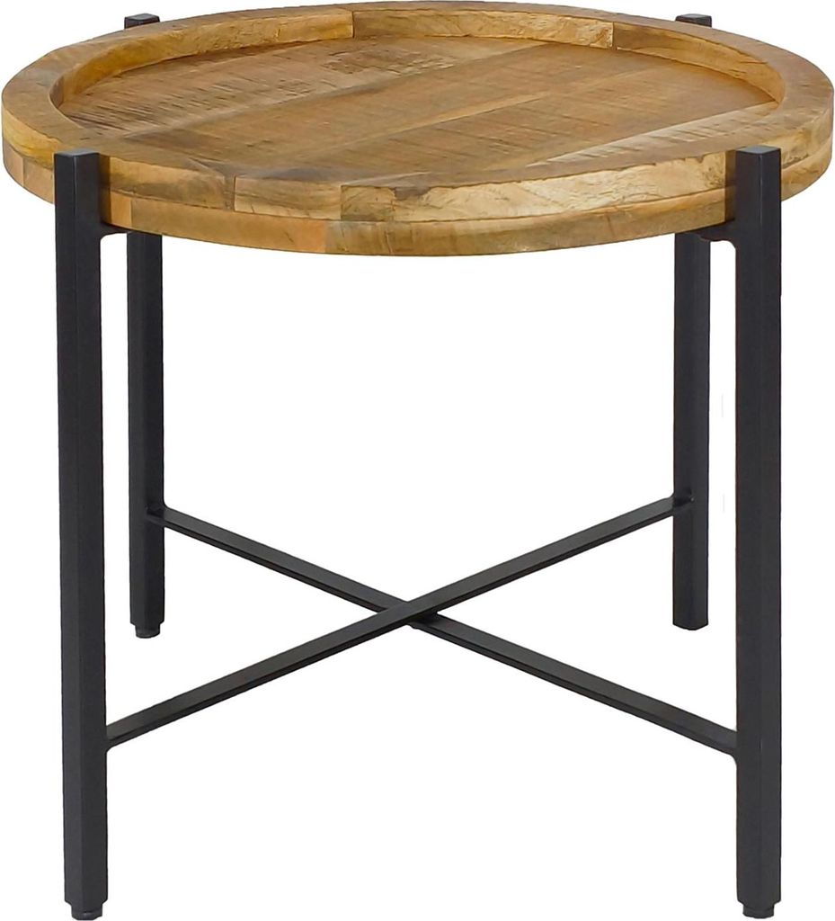 Beistelltisch Couchtisch rund Couchtisch ø46xH45cm Sioux Metall schwarz matt