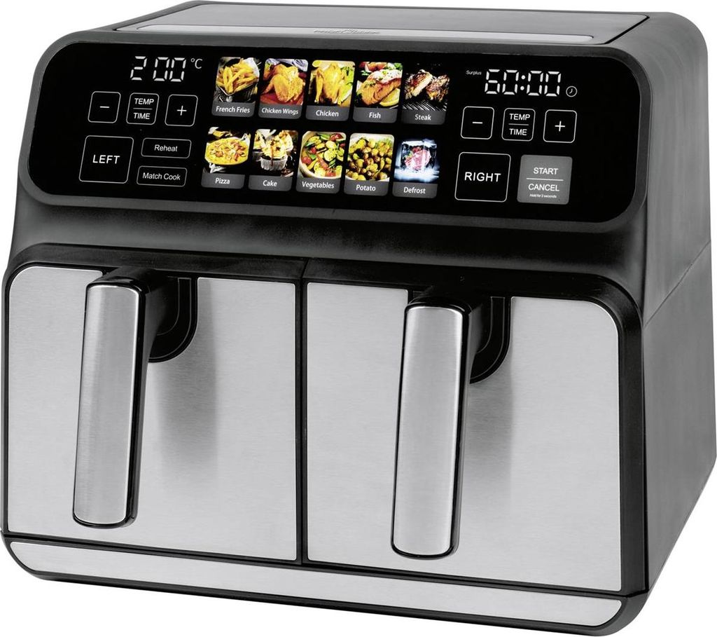 PROFI COOK Doppel-Heißluft-Fritteuse PC-FR 1287 H Edelstahl Produktbild 
