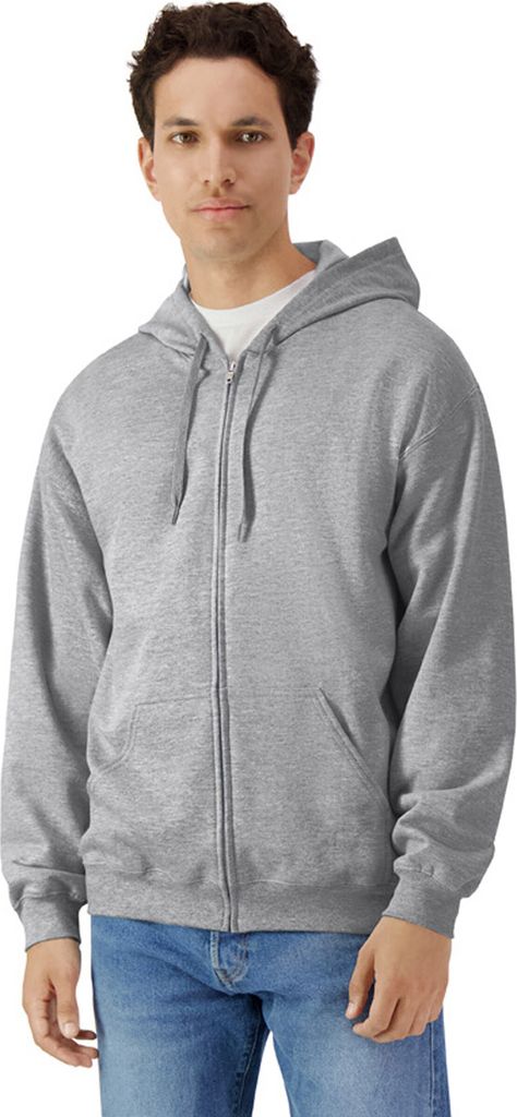 Gildan - "Softstyle" Hoodie mit durchgehendem Reißverschluss Mittelschwer für Herren RW10284 (L) (Grau)