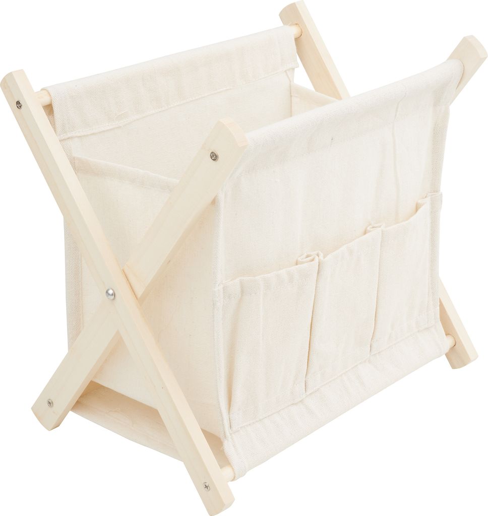 VBS Utensilo aus Holz und Stoff mit 3 Taschen, 18 cm breit, 26 cm hoch, für Bastel- & Handarbeitshefte