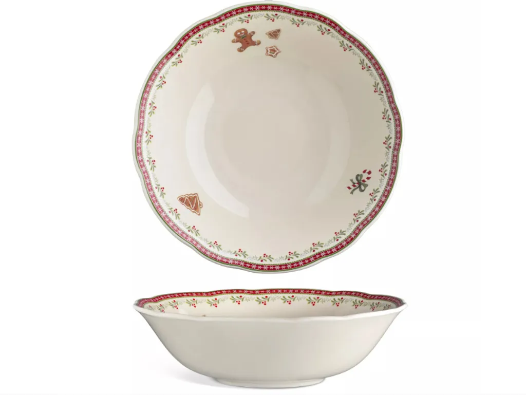 Compotier Leander 26 cm Pain d'Épices 1,5 L - Coupe à Fruits en Porcelaine