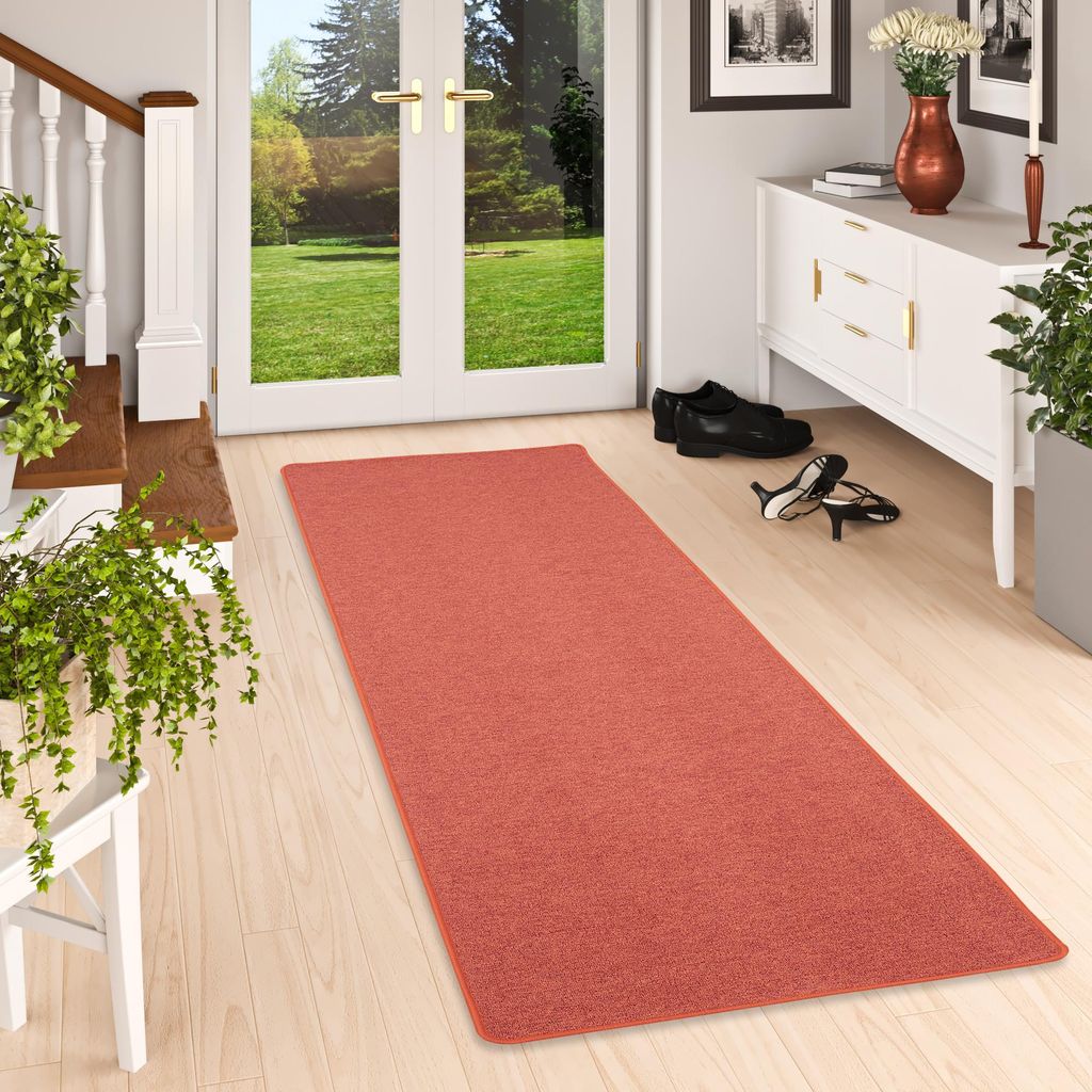 Feinschlingen Läufer Velour Teppich Strong Terrakotta, Produktbild 