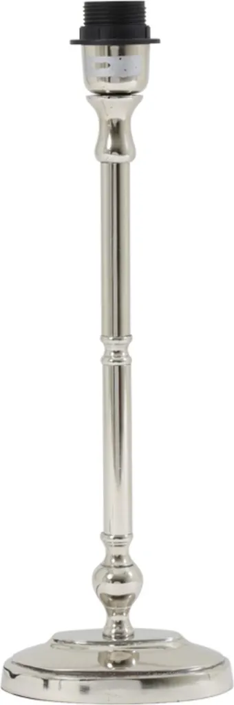 Pied de Lampe à Poser en Métal Nickel 38 cm Design Ovale Moderne