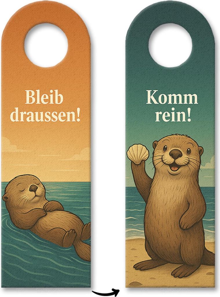 Seeotter Komm rein Bleib draußen Türhänger 3er Set Maritim