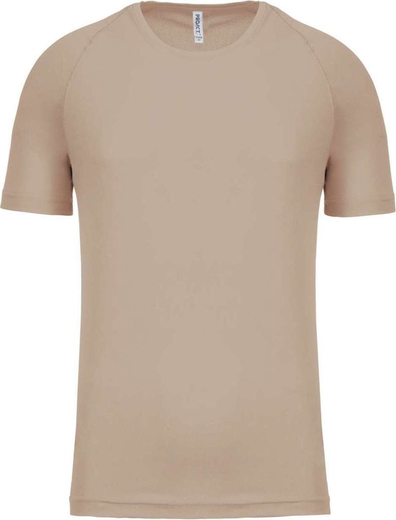 Proact Herren Sport T-Shirt Kurzarm Rundhals Slim Fit Basic Shirt, Größe:L, Farbe:Sand