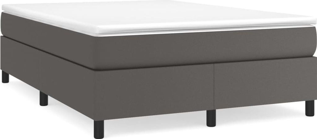 Boxspringbett mit Matratze Grau 180x200 cm Kunstleder