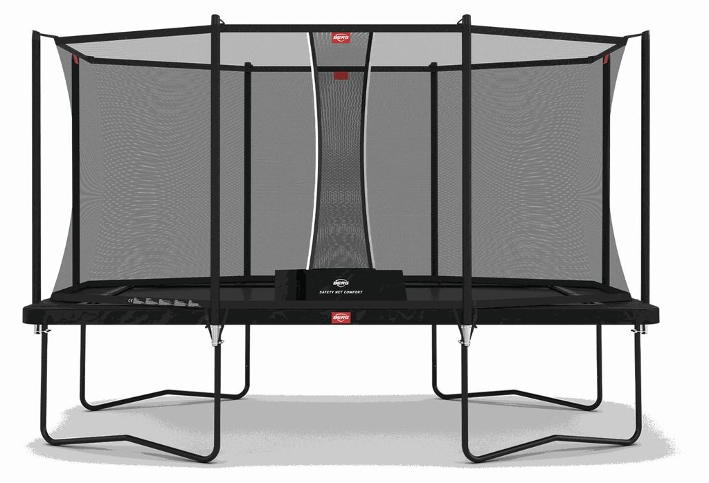 BERG Trampolin Ultim Favorit Regular 410 + Sicherheitsnetz Comfort Schwarz