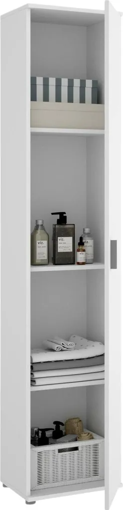Armoire Blanche Haute 190 cm Multi-usage avec 3 Étagères Robustes