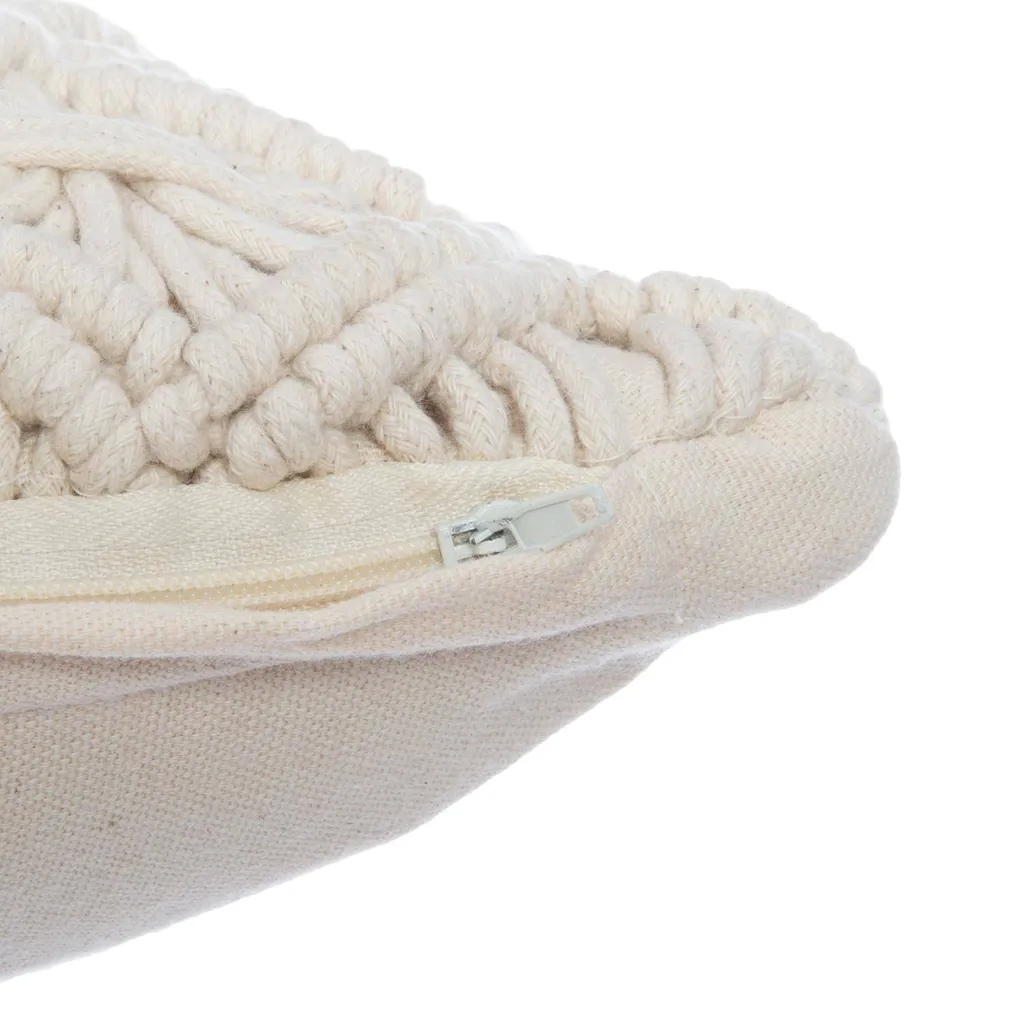 Coussin macramé bohème 40x40 cm - Accessoire textile déco été chic - 3