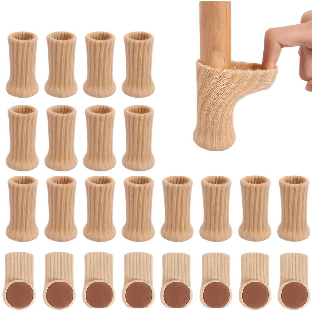 24 Stuhlbeinsocken Möbelsocken, Elastische Gestrickte Produktbild 