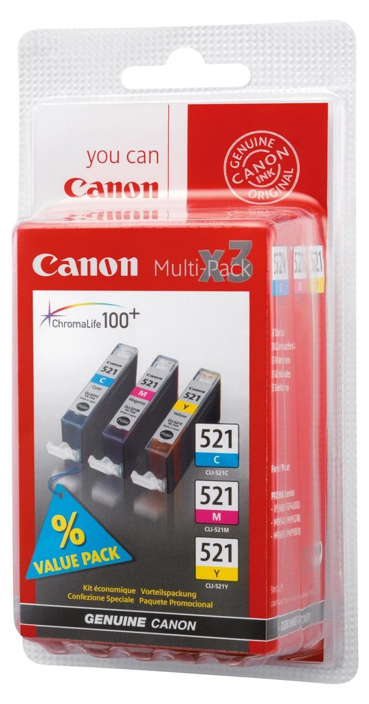 Canon 2934B015, Cyjan, Purpurowy, Żółty, 3 szt., Multipak Zdjęcie produktu 