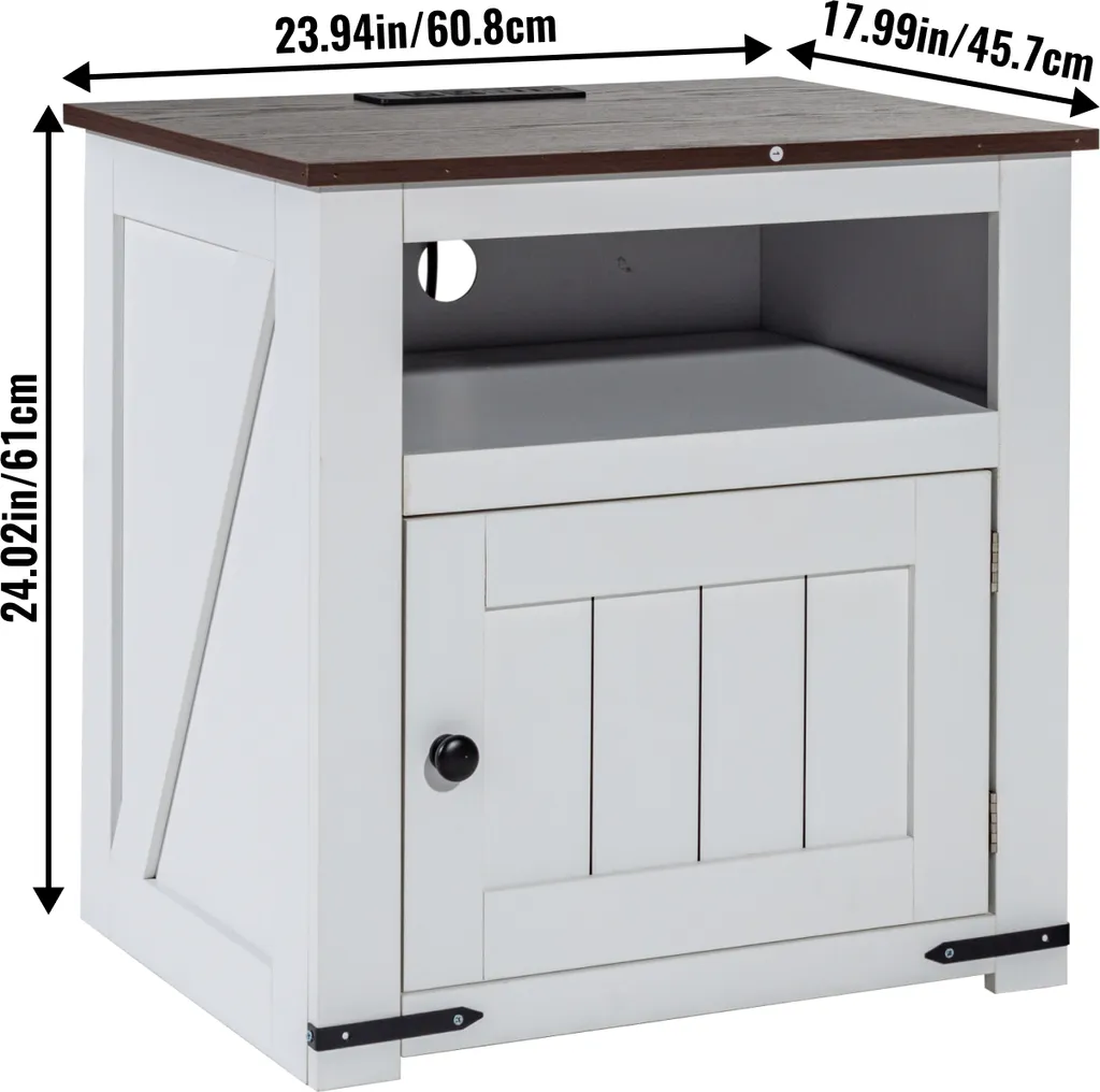 Table d'appoint avec prises électriques et ports USB intégrés VEVOR - 8