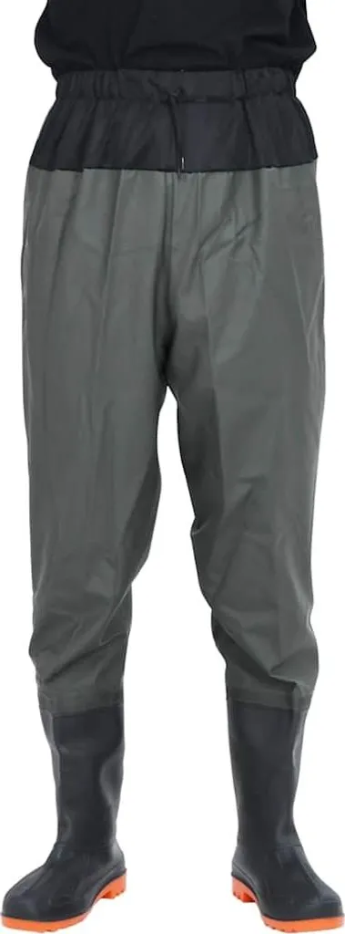Waders à hanches PVC vert foncé taille 45 avec semelles à crampons