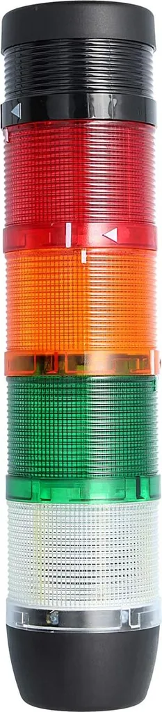 Colonna segnaletica STEX24 bianca-verde-gialla-rossa, 70 mm, 24 V CA/CC, luce lampeggiante a LED con cicalino, SS70-B4/24 110 Volume 90 db - 1