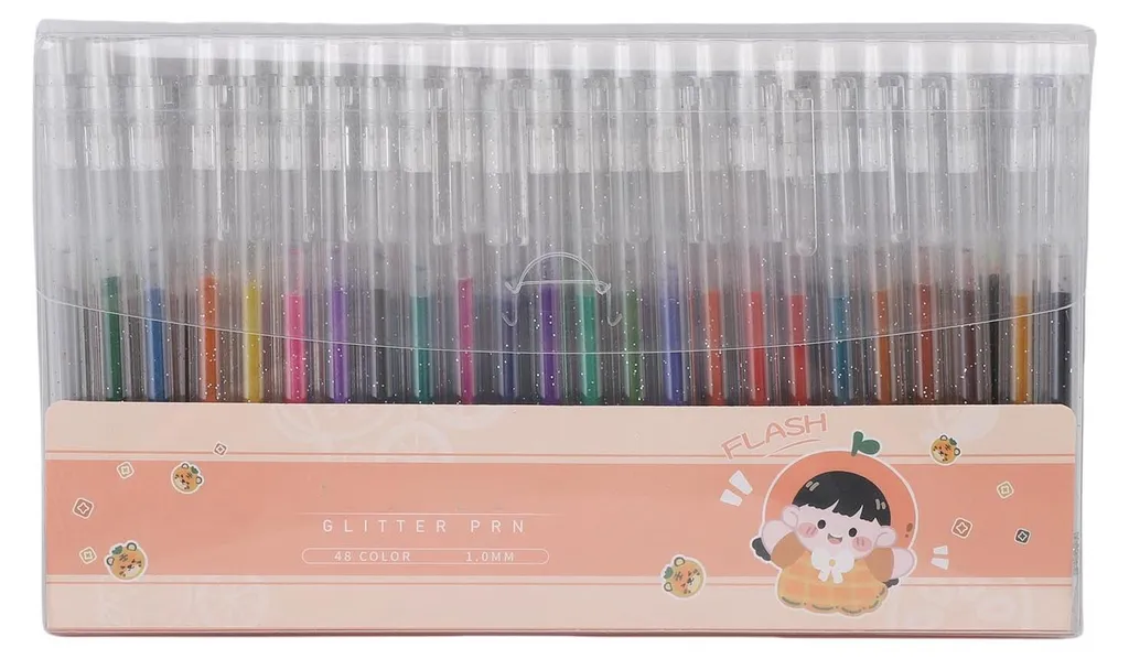 Feutres Gel Pailletés 48pcs (1mm) pour Bullet Journal & Loisirs Créatifs
