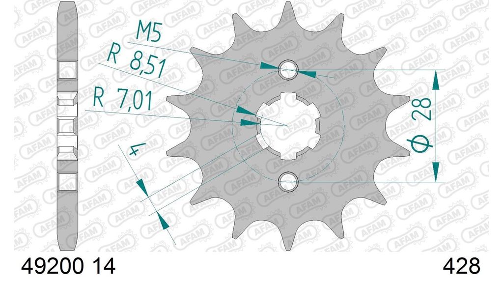 AFAM Standard Stahlritzel vorne 49200 - 428