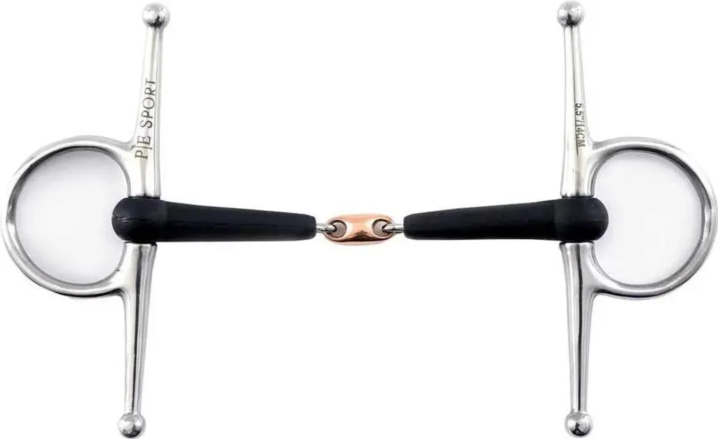 Mors Chantilly Premier Equine Double Brisure avec Rouleaux Gomme 14cm